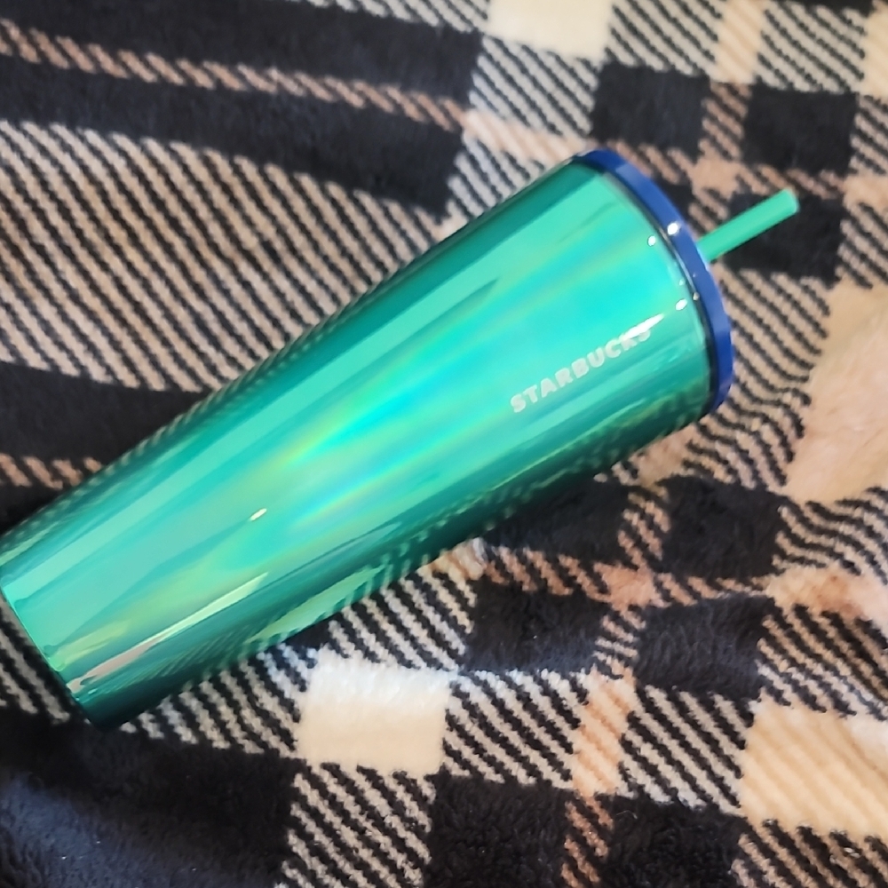 Starbucks teal Green Tumbler with Straw